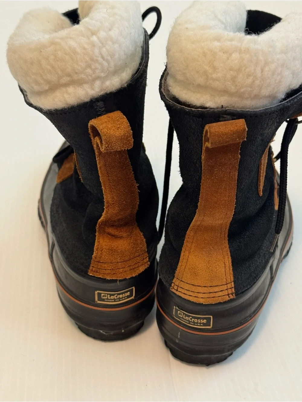 LaCrosse Fiberglass shank Black and Brown Sherpa-Lined Men’s Winter Boots